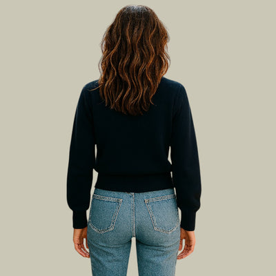 Harper | Women’s Cross Button V Neck Merino And Wool Sweaters