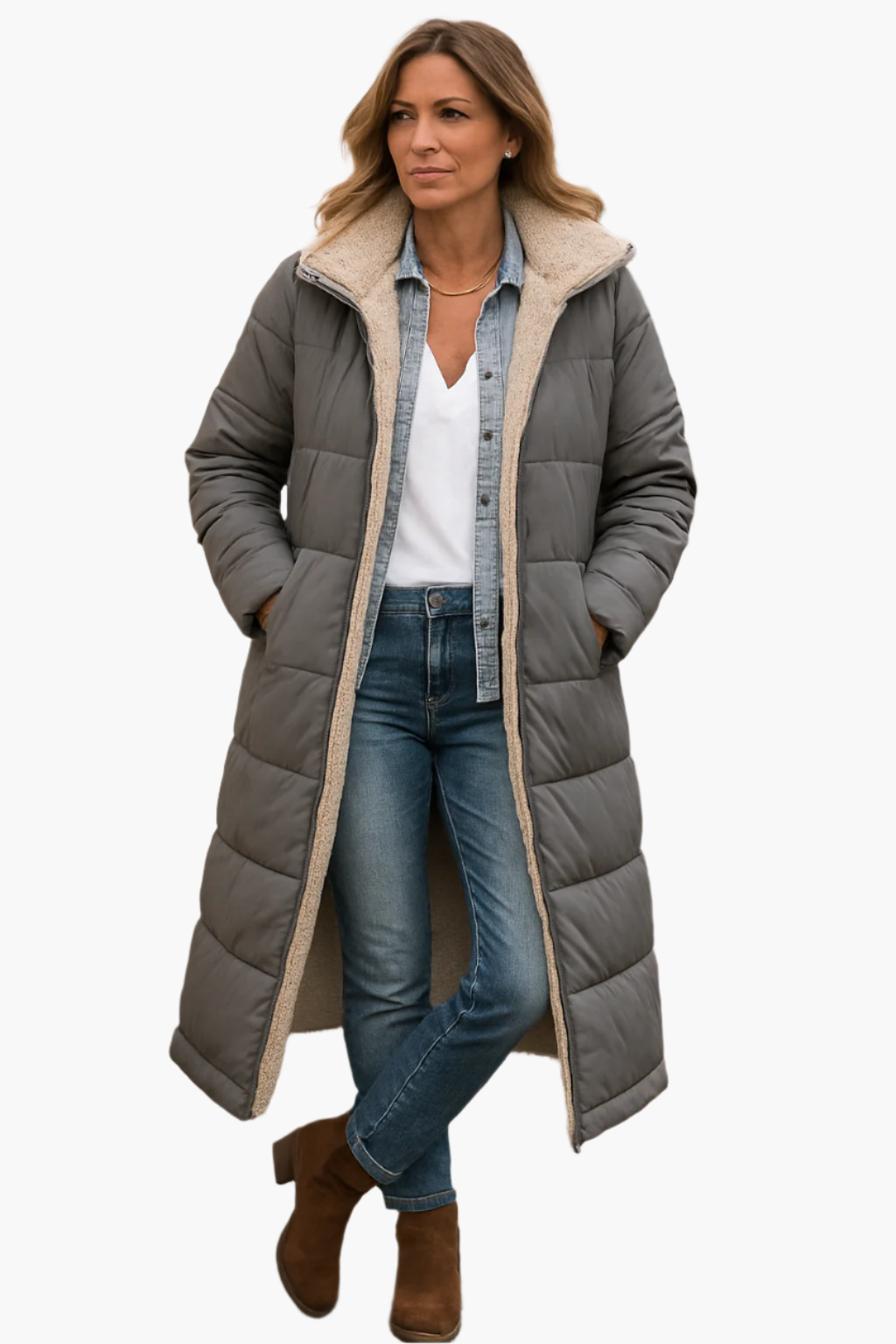 Paige | Women’s Long Hooded Quilted Winter Coat