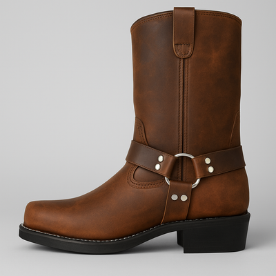 Brooklyn | Women’s Winter Leather Cowboy Boots with Buckle
