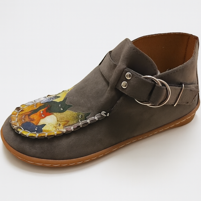 Claire | Women’s Artistic Cat Design Slip-On Shoes