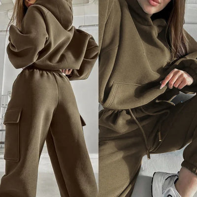 Jasmine | Women’s Cargo Pocket Hoodie And Joggers Set