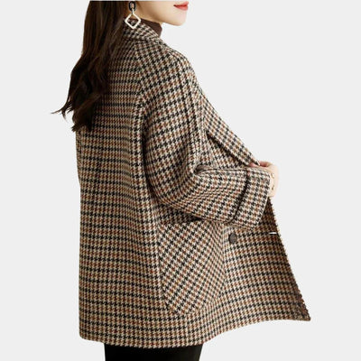 Mia | Women’s Vintage Checked Double-Breasted Coat