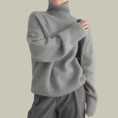 Hazel | Women’s High Neck Relaxed Fit Merino And Wool Sweaters