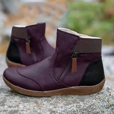 Penelope | Women’s Zip-Up Ankle Boots with Leather Finish