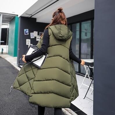 Daisy | Women’s Winter Long Quilted Hooded Vest
