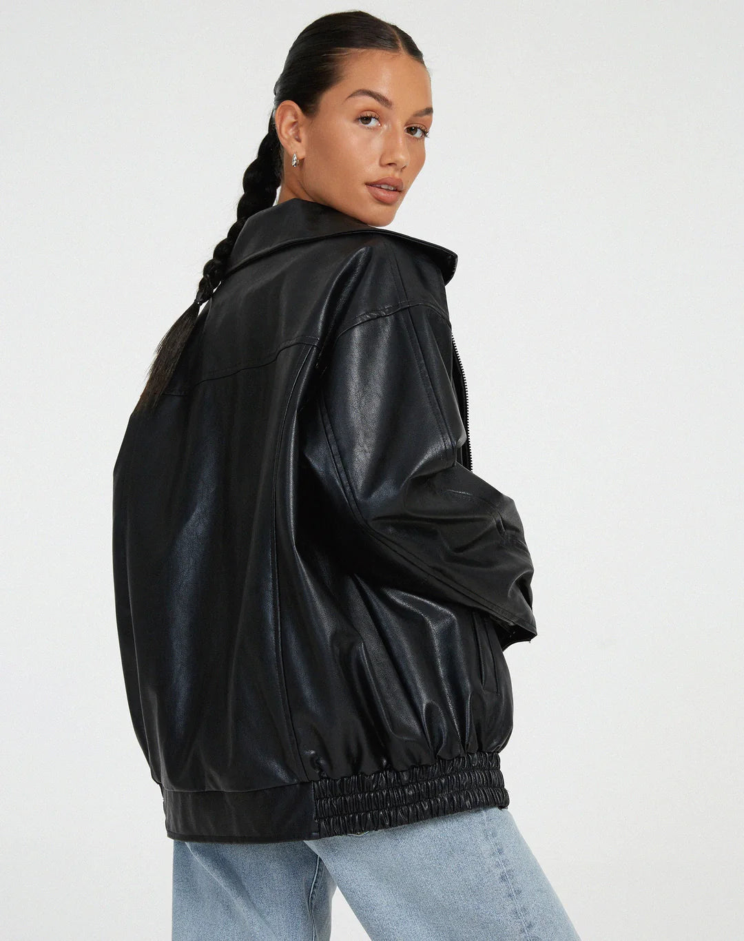Ruby | Women’s Oversized Leather Bomber Jacket
