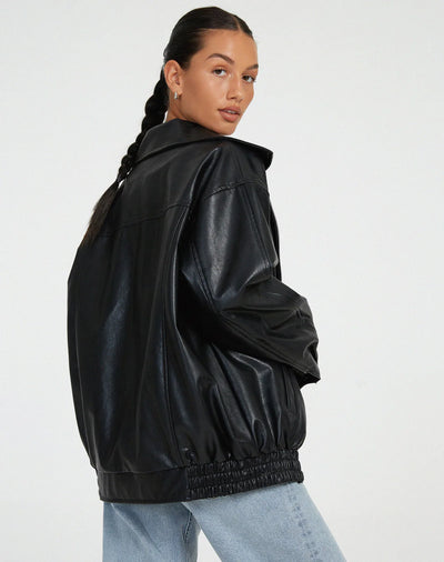 Ruby | Women’s Oversized Leather Bomber Jacket