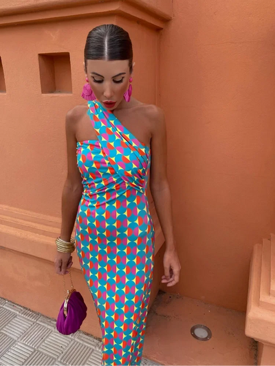 Dakota | Stylish Women’s One-Shoulder Printed Dress