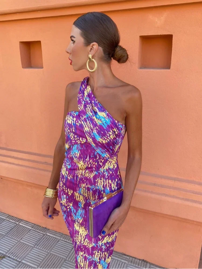 Dakota | Stylish Women’s One-Shoulder Printed Dress