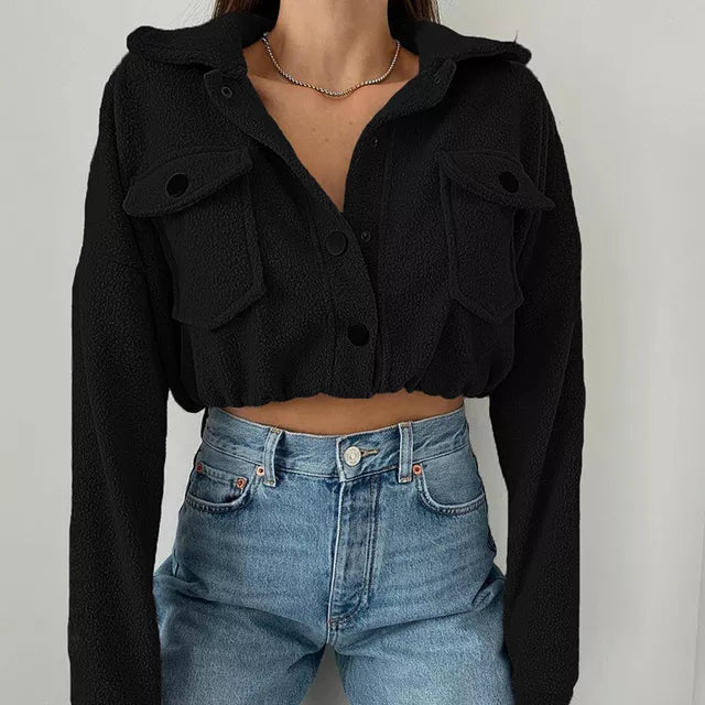 Daisy | Women’s Cropped Button Up Casual Jacket