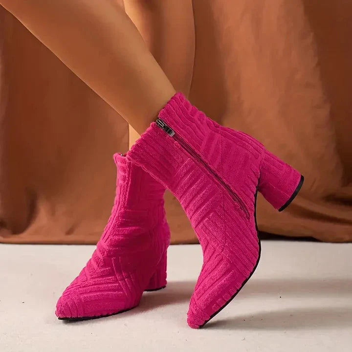 Caroline | Women’s Chunky Heel Knitted Ankle Boots