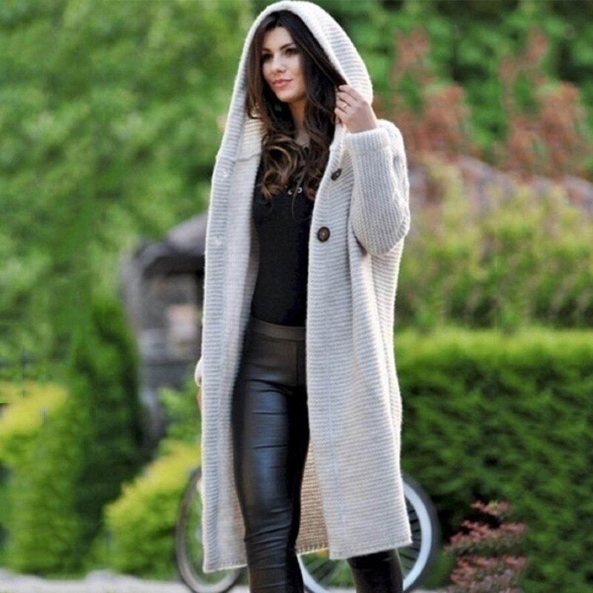 Madison | Women’s Cozy Knit Hooded Maxi Cardigan