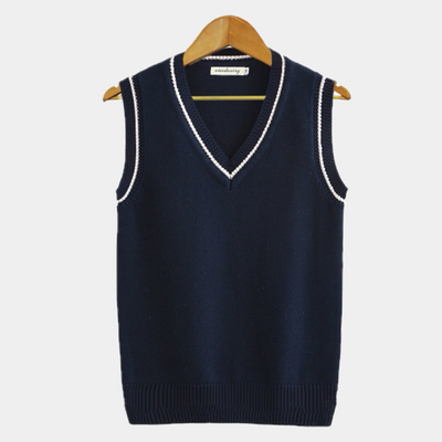 Charles | Men’s V-Neck Cable Knit Sleeveless Sweater Vest