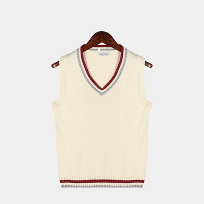 Charles | Men’s V-Neck Cable Knit Sleeveless Sweater Vest