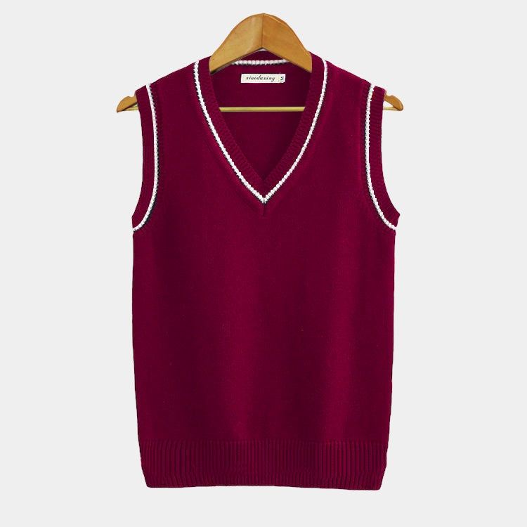 Charles | Men’s V-Neck Cable Knit Sleeveless Sweater Vest