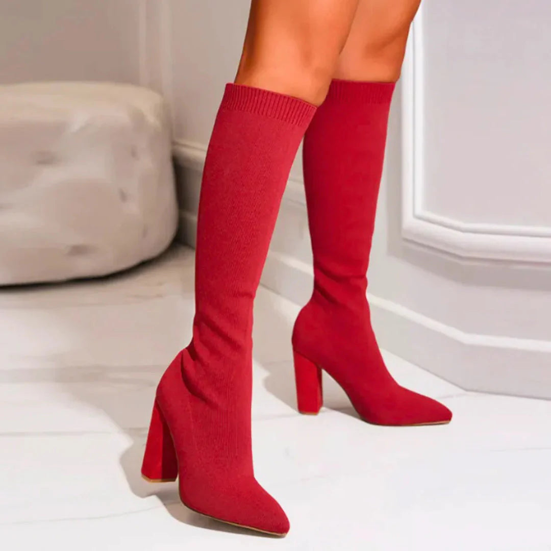 Charlotte | Women’s Winter High Heeled Knee-High Boots