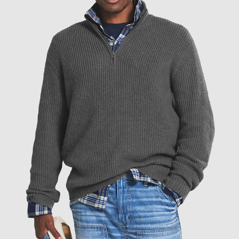 Edward | Men’s Ribbed Knit Half-Zip Sweater