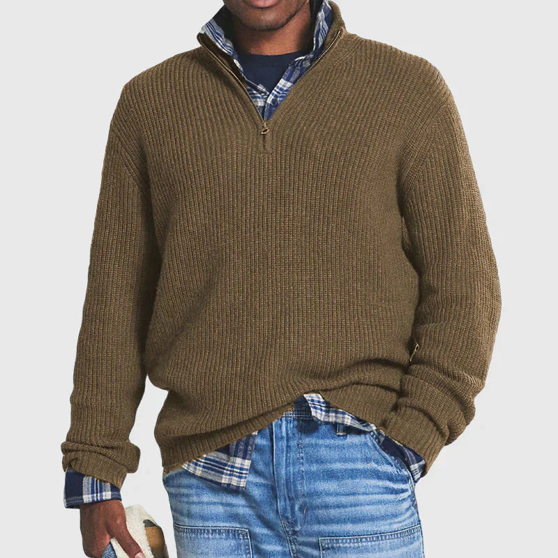 Edward | Men’s Ribbed Knit Half-Zip Sweater