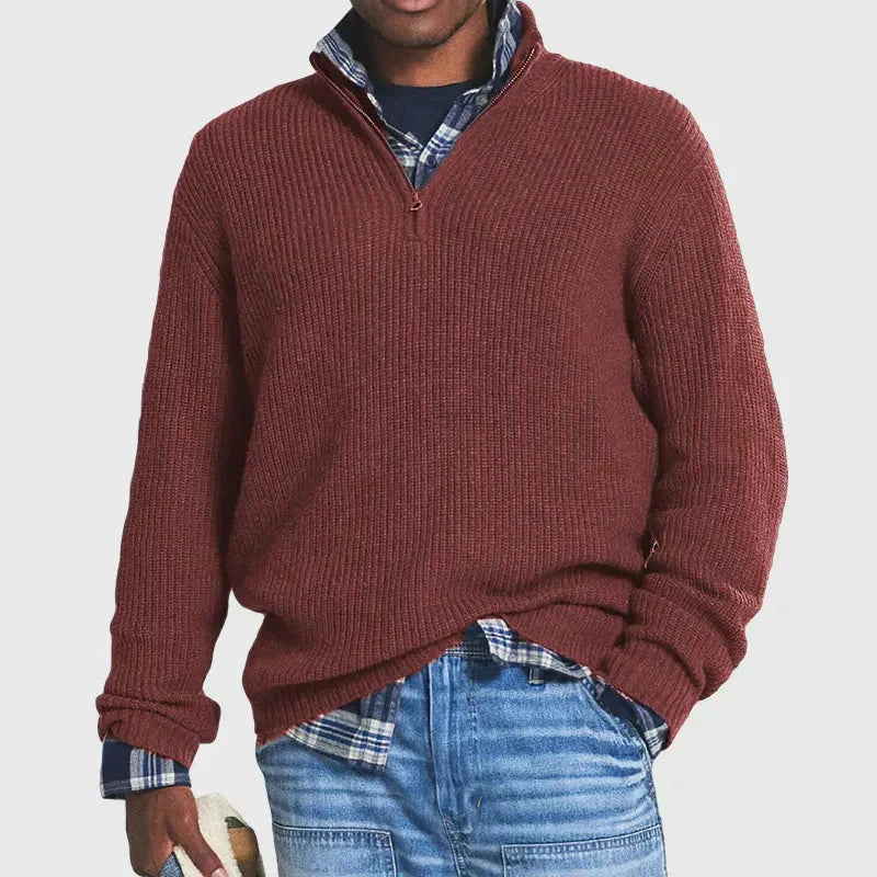 Edward | Men’s Ribbed Knit Half-Zip Sweater