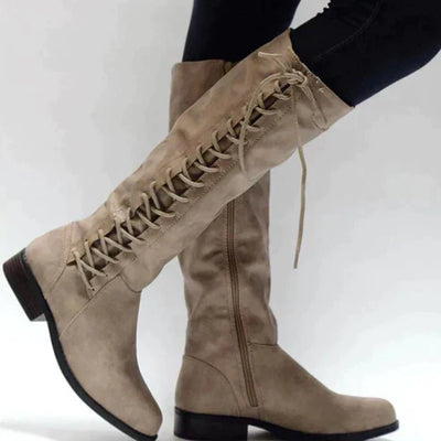 Michelle | Women’s Knee High Boots With Lace Up