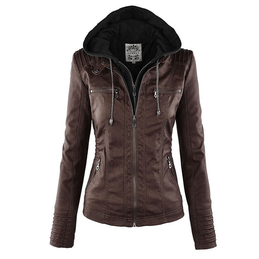 Julia | Women’s Hooded Zip-Up Casual Biker Jacket