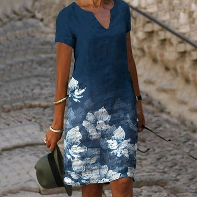 Hannah | Women’s V-Neck Floral Print Dress