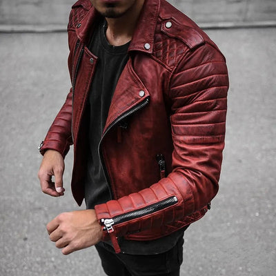 John | Men’s Trendy Zip-Up Moto Jacket