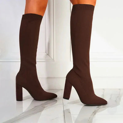 Charlotte | Women’s Winter High Heeled Knee-High Boots