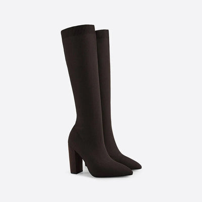 Charlotte | Women’s Winter High Heeled Knee-High Boots