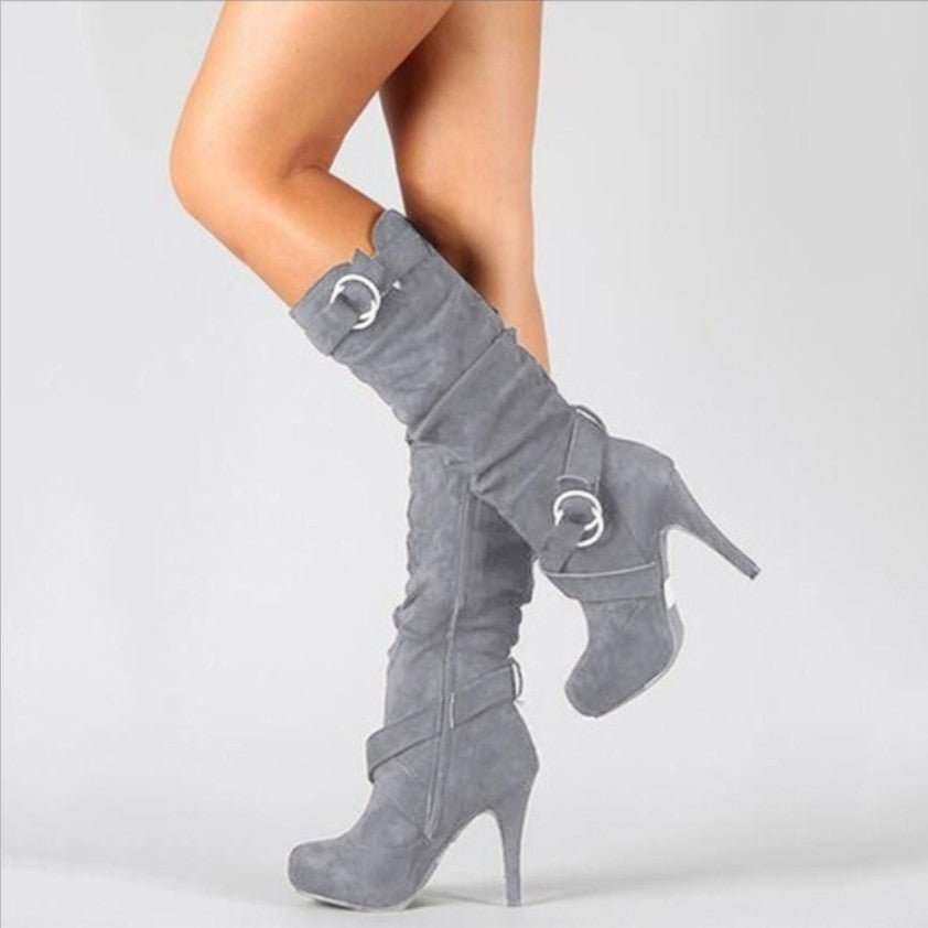 Alana | Women’s High Heel Boots with Buckles