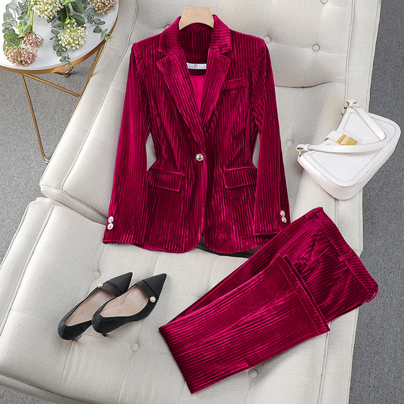 Grace | Women’s Casual Tailored Suit Set with Long Blazer