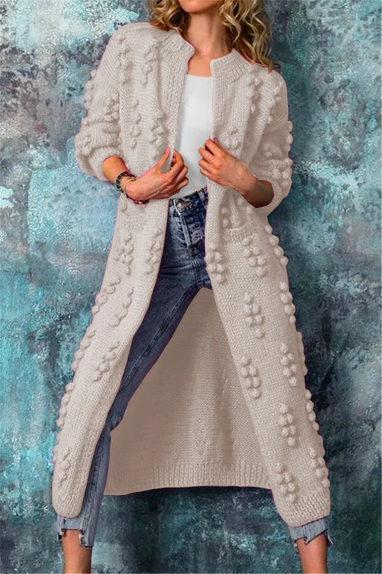 Grace | Women’s Long Knit Open Front Textured Cardigan