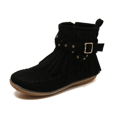 Ella | Women’s Trendy Fringe Detail Ankle Boots