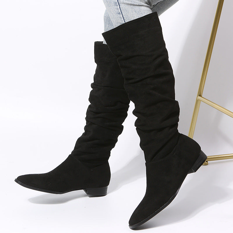Alice | Women’s Slouchy Knee-High Boots with Block Heel