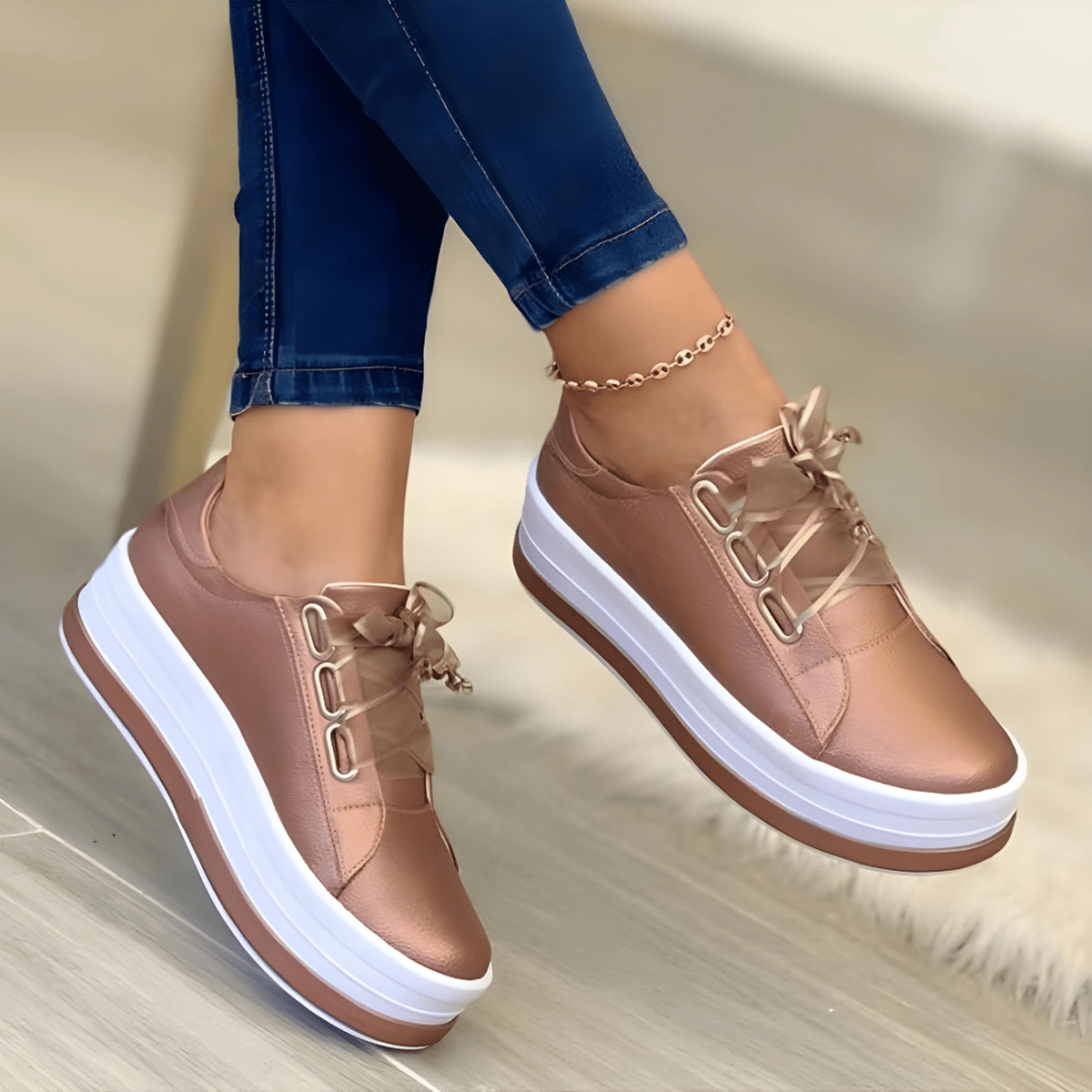 Violet | Women Trendy Elevated Sole Casual Sneaker