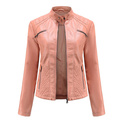 Heather | Women’s Classic Zip-up Biker Jacket