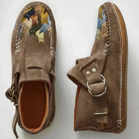 Claire | Women’s Artistic Cat Design Slip-On Shoes