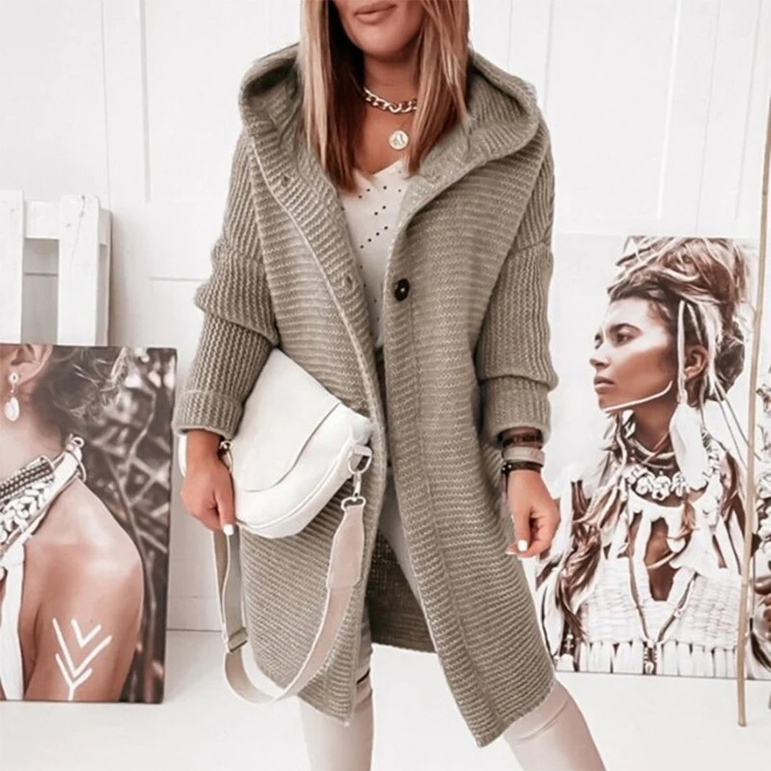 Megan | Women’s Hooded Long Sleeve Winter Cardigan