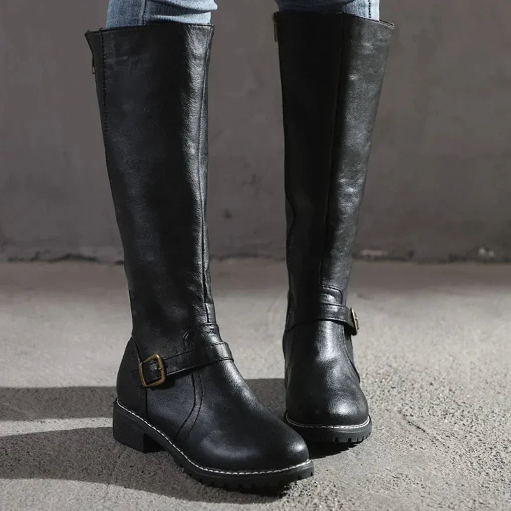 Brooklyn | Women’s Stylish Buckled Knee Boots