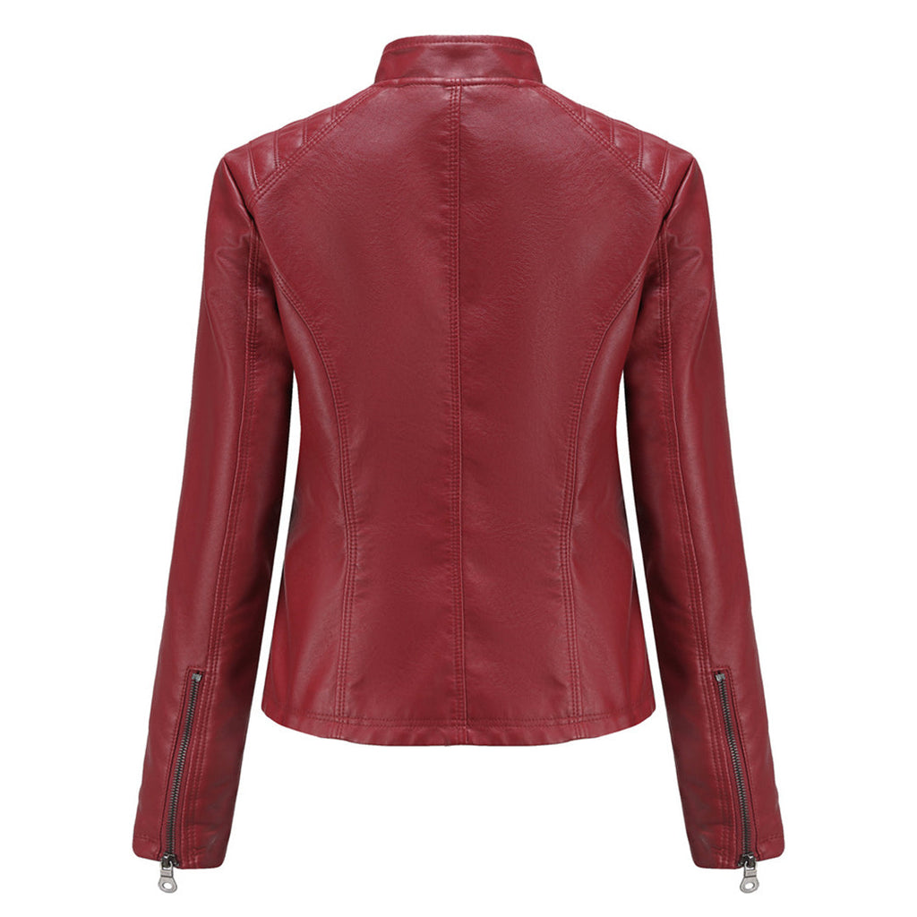 Heather | Women’s Classic Zip-up Biker Jacket
