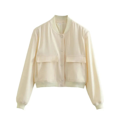 Clara | Women’s Casual Pocket Front Bomber Jacket