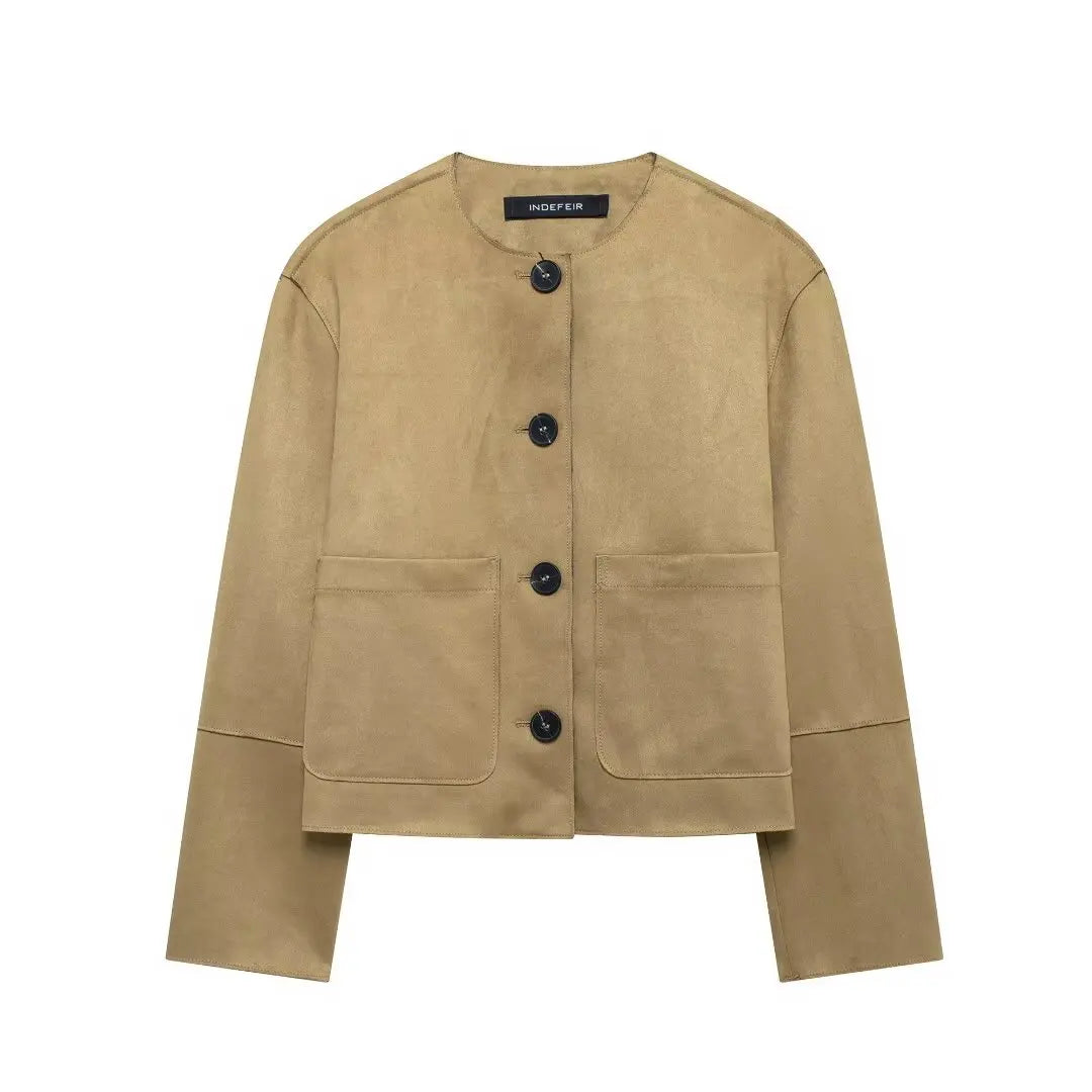 Danielle | Women’s Suede Button-Up Jacket