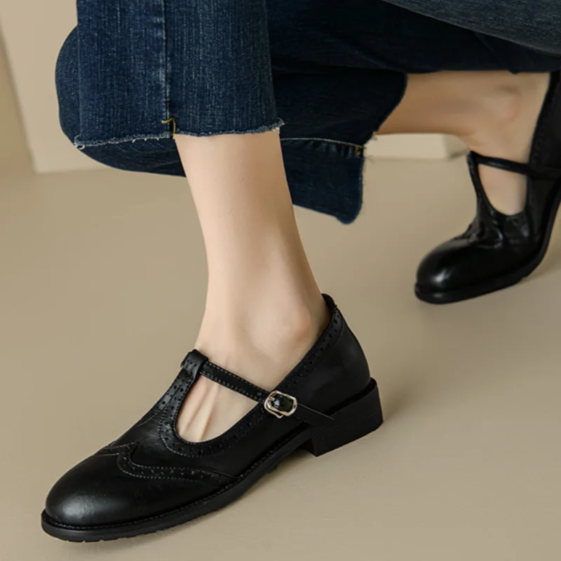 Margaret | Classic Women’s Leather T-Strap Shoes
