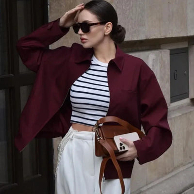 Donna | Women’s  Minimalist Smart Casual Bomber Jacket