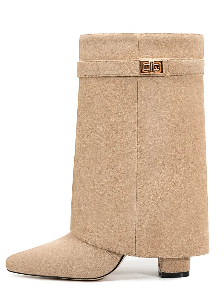 Mia | Women’s Leather Thigh-High Boots with Buckle