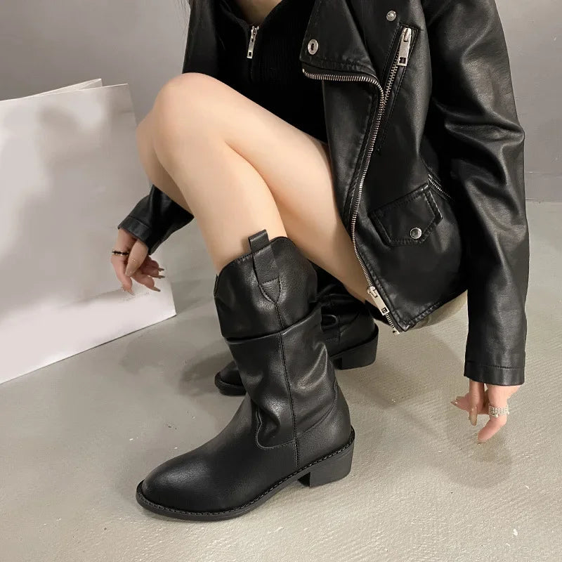 Kaitlyn | Women’s Leather Knee-High Boots with Heels