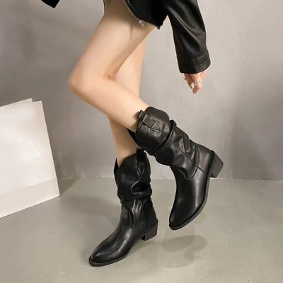 Kaitlyn | Women’s Leather Knee-High Boots with Heels