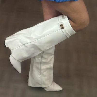 Maya | Women’s Leather Thigh-High Boots with Buckle