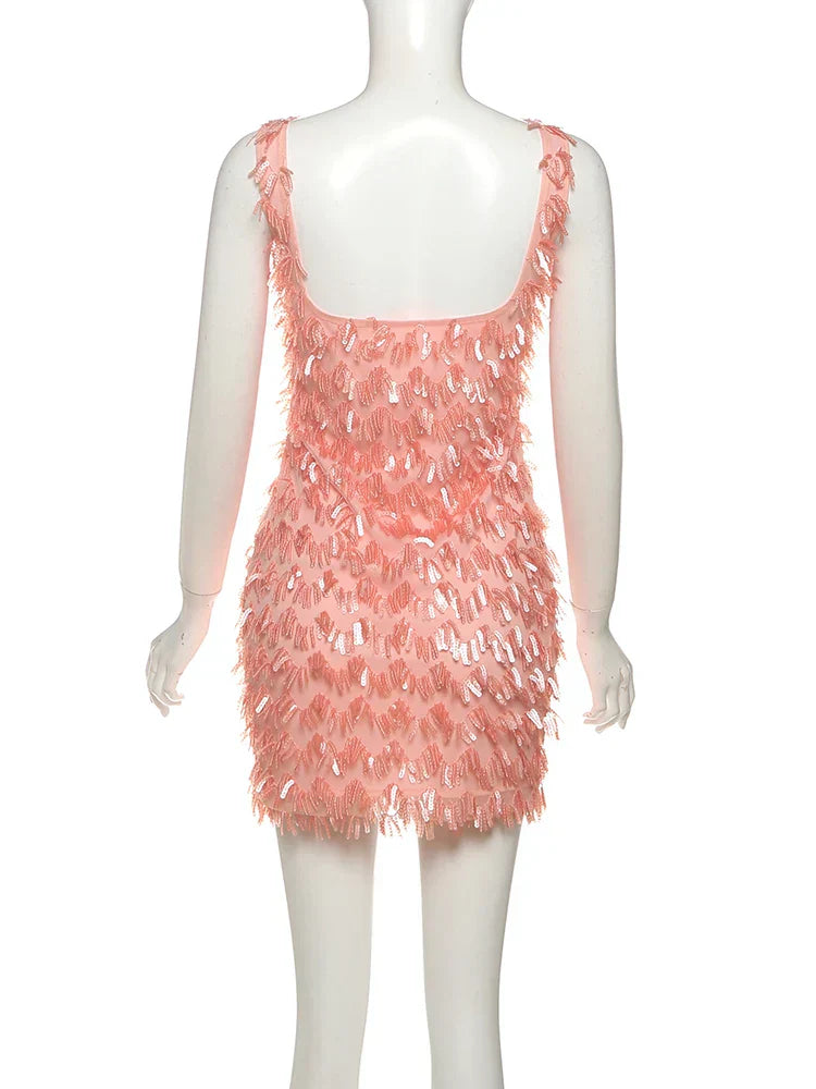 Jenny | Women’s Cocktail Dress with Fringe Feathers