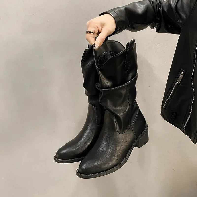 Kaitlyn | Women’s Leather Knee-High Boots with Heels